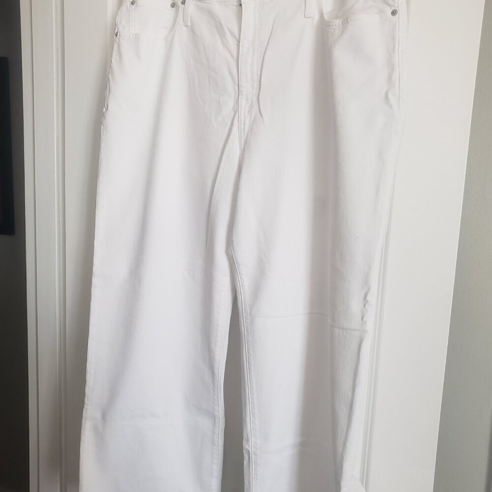 J.Crew Slim Wide Leg Jean White High Waisted Classic Stretch Denim Women 35 NWT - Picture 4 of 5